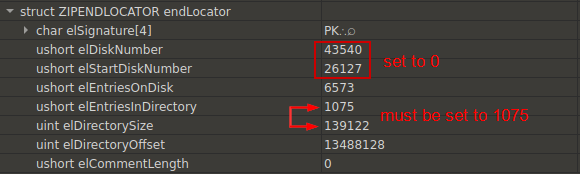 EOCD Values to Change